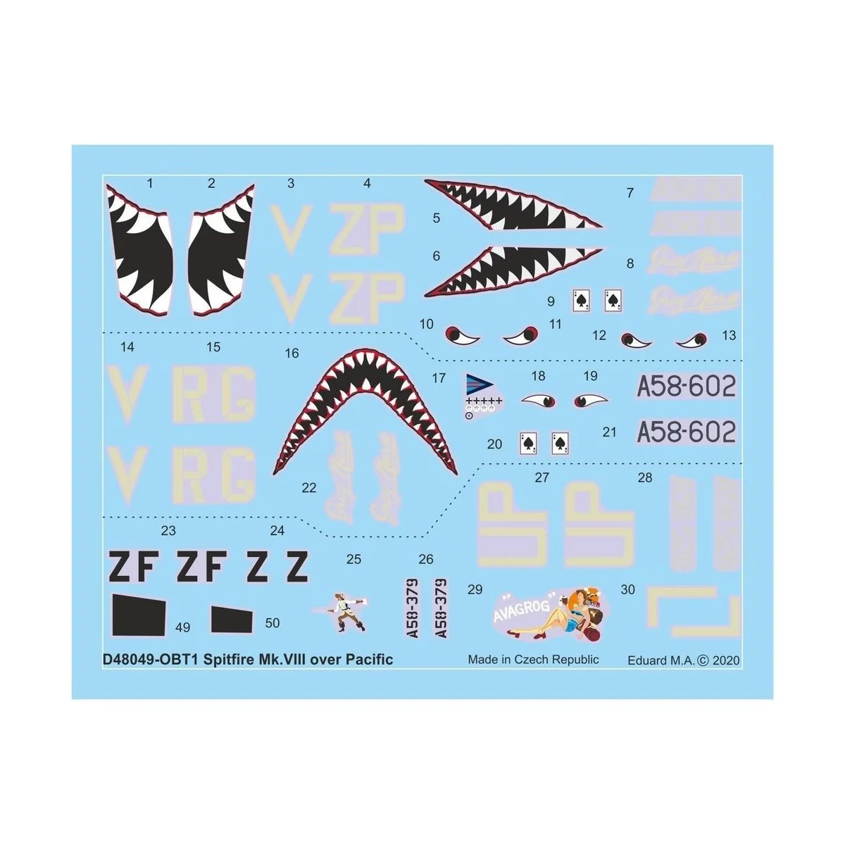 Spitfire Mk.VIII over Pacific for Eduard - Eduard Accessories D48049