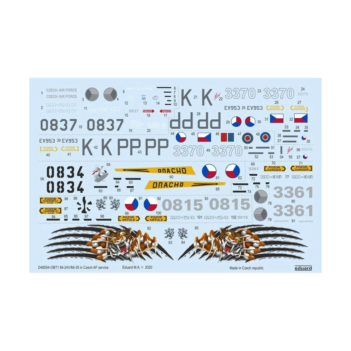 Mi-24V/Mi-35 in Czech AF service for Zvezda, 1/48 - Eduard Accessor...