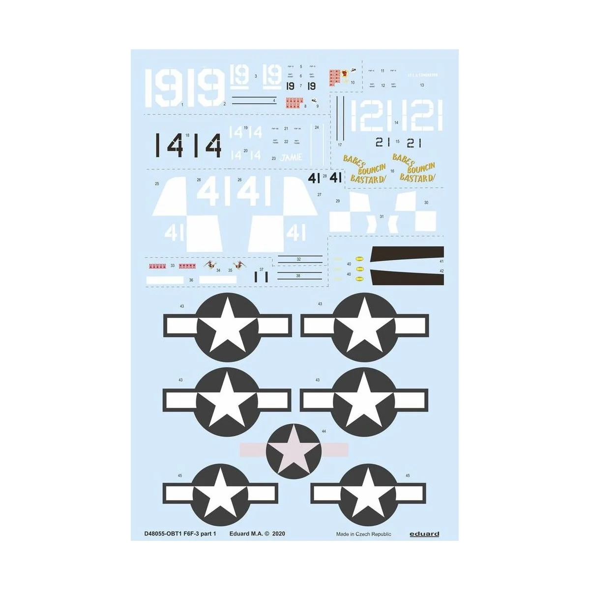 F6F-3 part 1 for Eduard - Eduard Accessories D48055