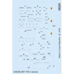 F6F-3 stencils for Eduard, 1/48 - Eduard Accessories D48058