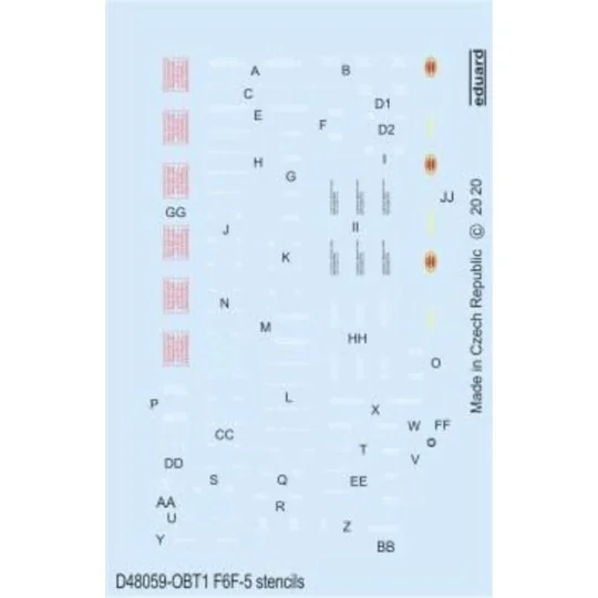 F6F-5 stencils for Eduard, 1/48 - Eduard Accessories D48059