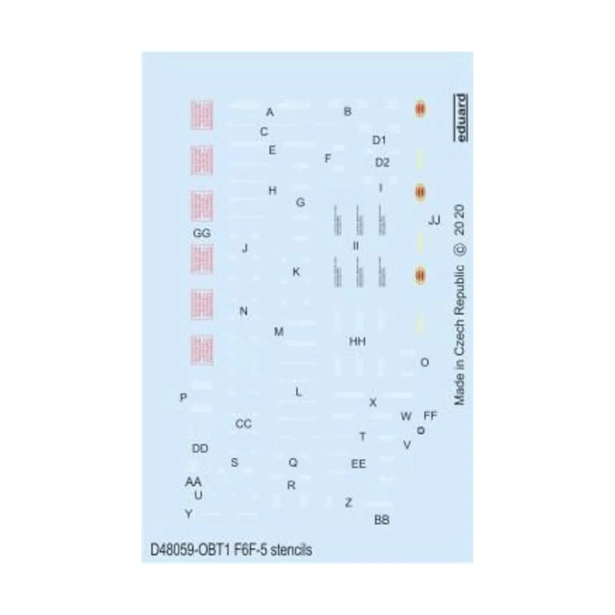 F6F-5 stencils for Eduard - Eduard Accessories D48059