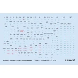 MiG-19 stencils Czech for Eduard, 1/48 - Eduard Accessories D48065