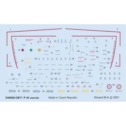 P-39 stencils for Eduard, 1/48 - Eduard Accessories D48068