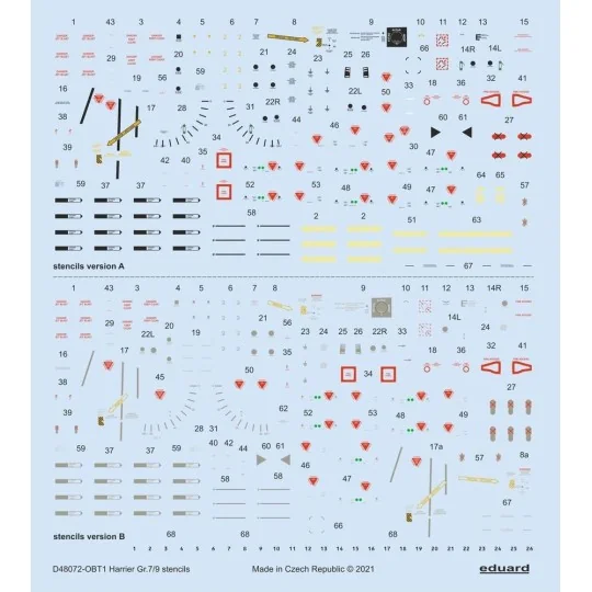 Harrier Gr.7/9 stencils 1/48 for REVELL/HASEGAWA, 1/48 - Eduard Acc...