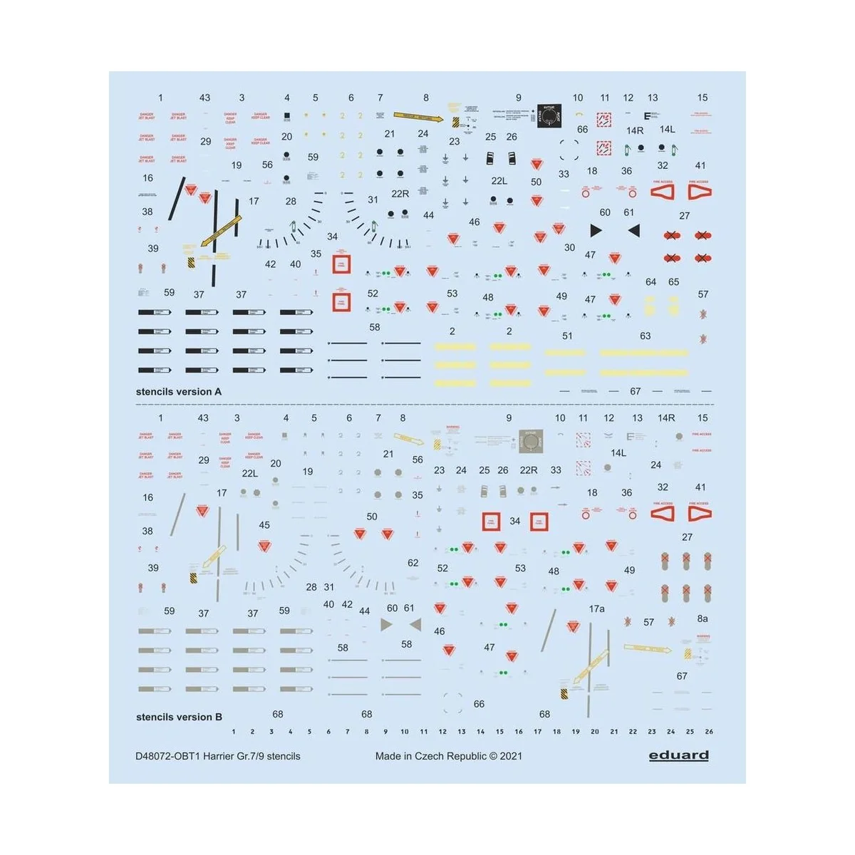 Harrier Gr.7/9 stencils 1/48 for REVELL/HASEGAWA, 1/48 - Eduard Acc...