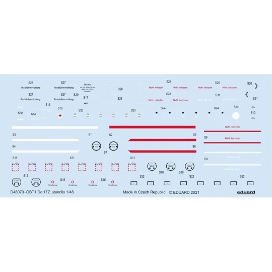 Do 17 stencils 1/48 for ICM - Eduard Accessories D48073