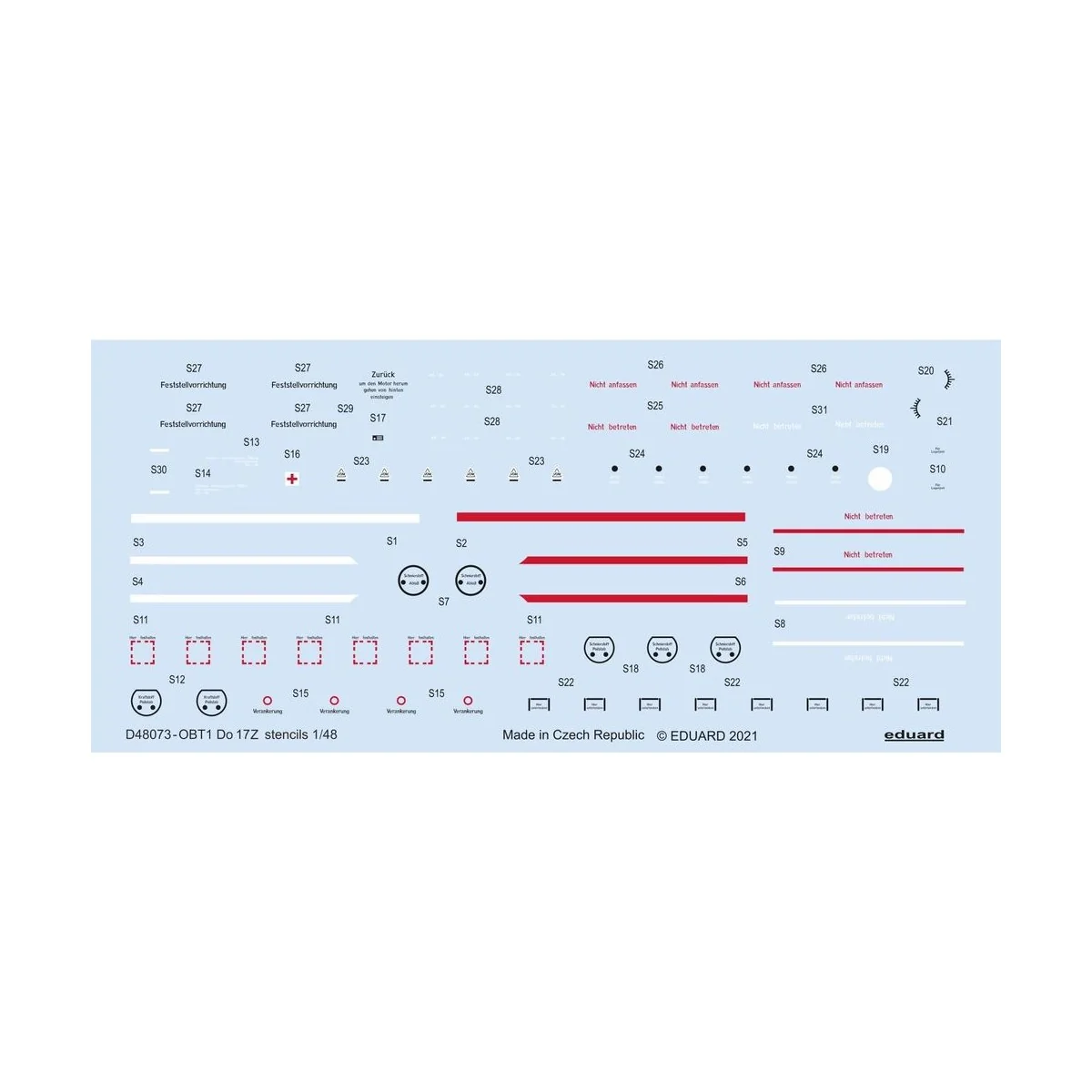 Do 17 stencils 1/48 for ICM - Eduard Accessories D48073