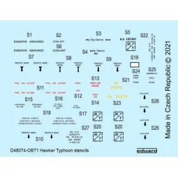 Hawker Typhoon stencils 1/48 for HASEGAWA, 1/48 - Eduard Accessorie...