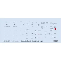 P-40N stencils 1/48 for HASEGAWA - Eduard Accessories D48076