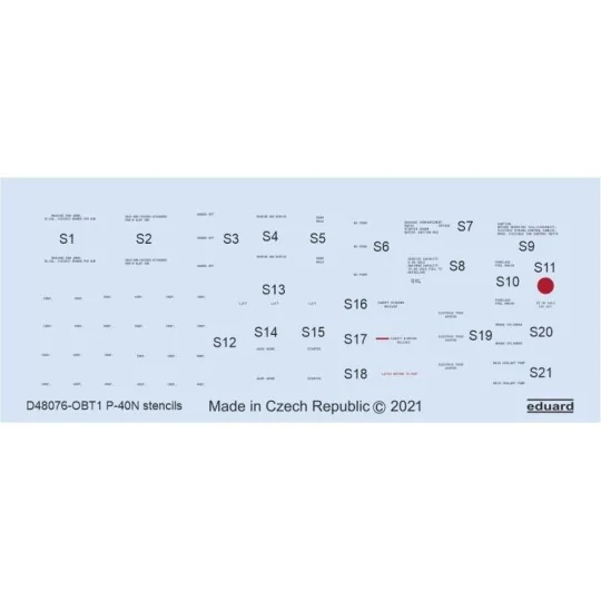 P-40N stencils 1/48 for HASEGAWA, 1/48 - Eduard Accessories D48076