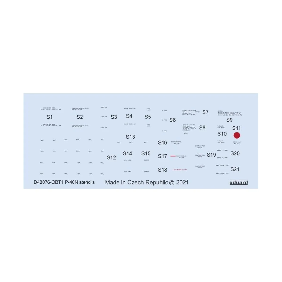 P-40N stencils 1/48 for HASEGAWA - Eduard Accessories D48076