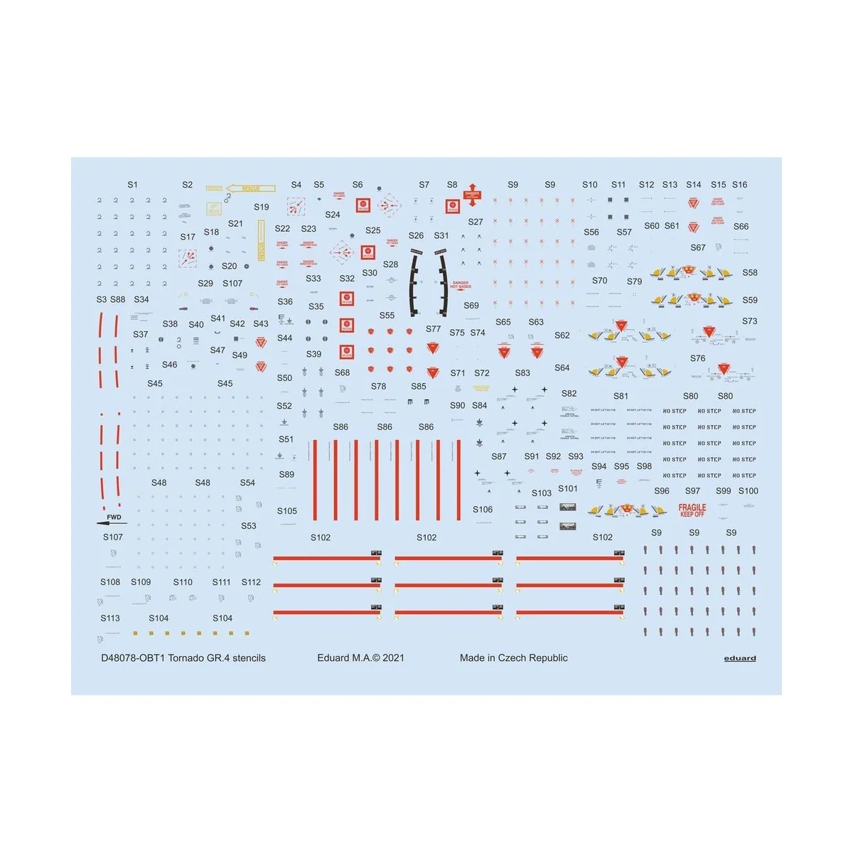 Tornado GR.4 stencils 1/48 for REVELL - Eduard Accessories D48078