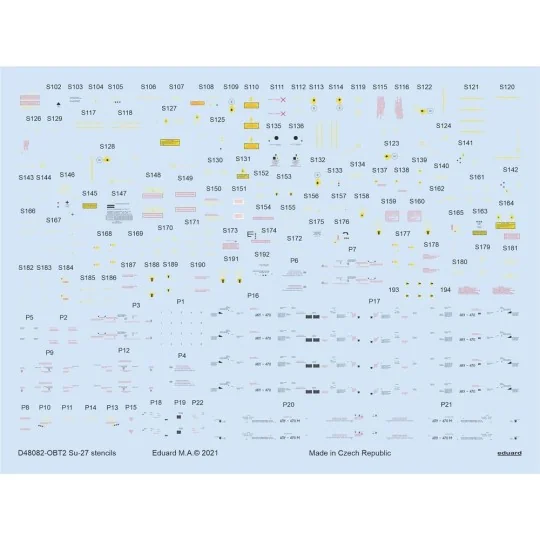 Su-27 stencils 1/48 for ACADEMY/KITTY HAWK/HOBBY BOSS/GWH - Eduard ...