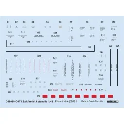 Spitfire Mk.V stencils 1/48 for EDUARD - Eduard Accessories D48088