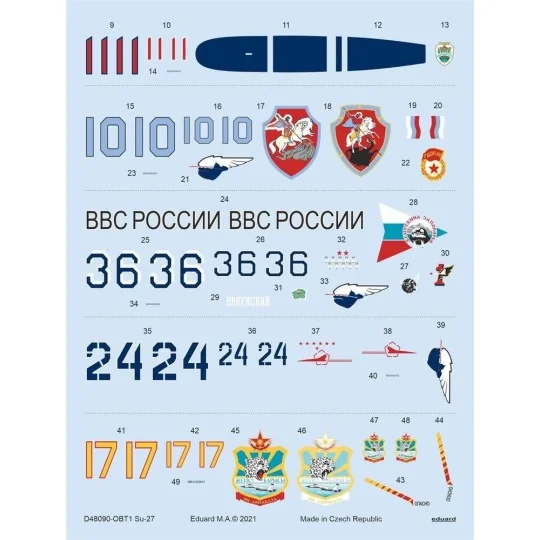 Su-27 1/48 for GREAT WALL HOBBY, 1/48 - Eduard Accessories D48090