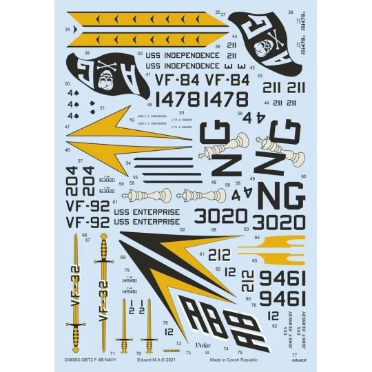 F-4B NAVY for TAMIYA, 1/48 - Eduard Accessories D48093