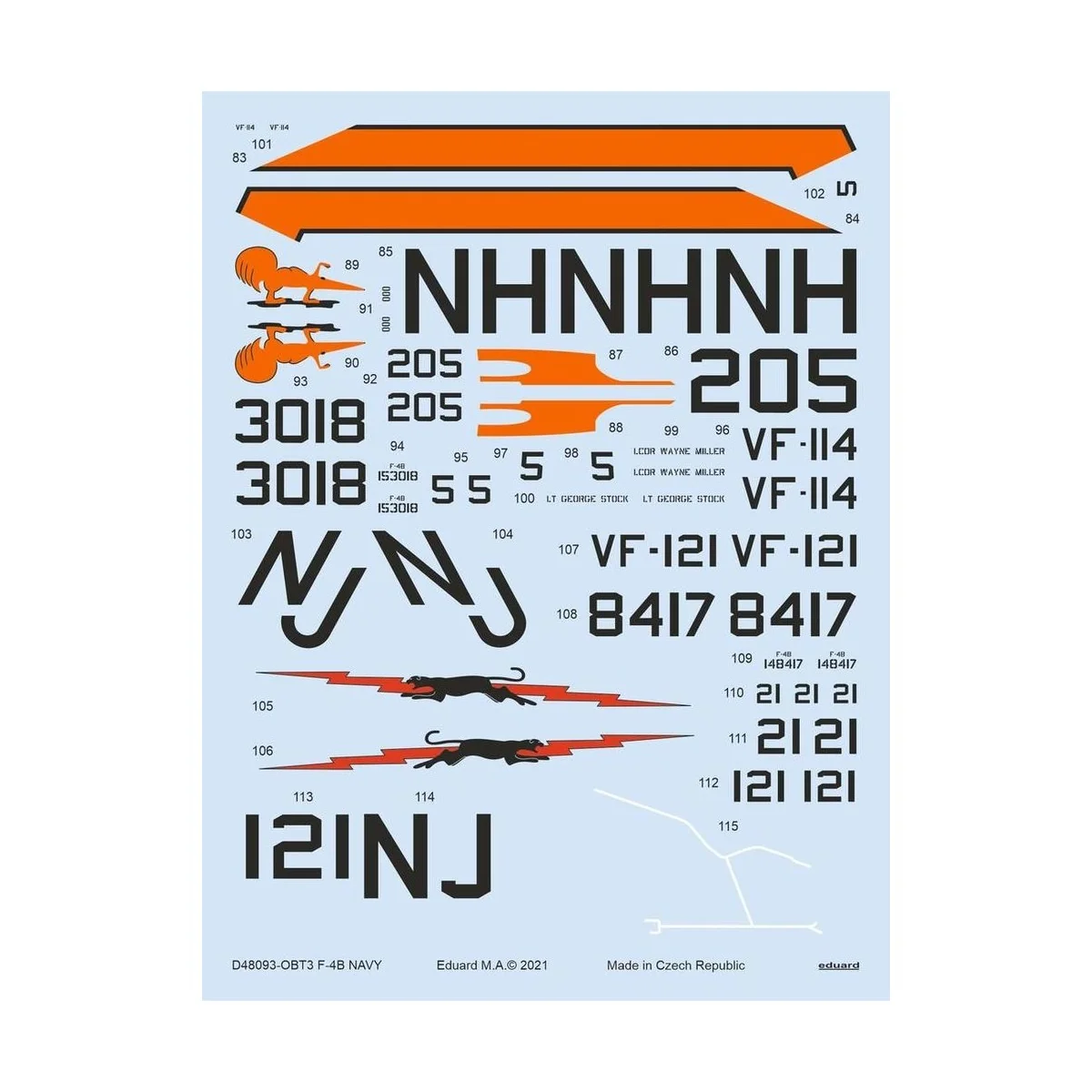 F-4B NAVY for TAMIYA, 1/48 - Eduard Accessories D48093