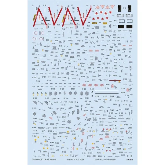 F-4B stencils for TAMIYA, 1/48 - Eduard Accessories D48094