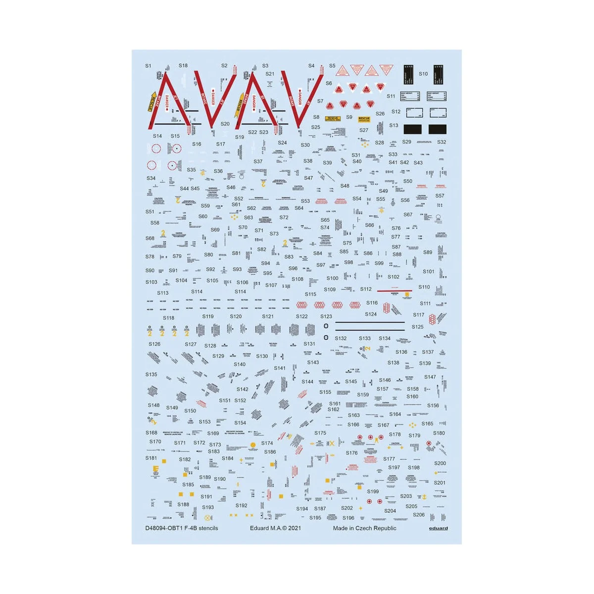 F-4B stencils for TAMIYA, 1/48 - Eduard Accessories D48094