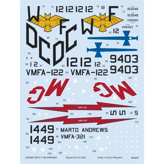 F-4B MARINES for TAMIYA, 1/48 - Eduard Accessories D48095 F-4B MARINES for TAMIYA, 1/48 - Eduard Accessories D48095