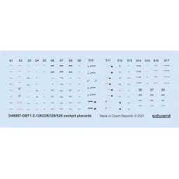 Z-126/226/326/526 cockpit placards 1/48 EDUARD - Eduard Accessories...