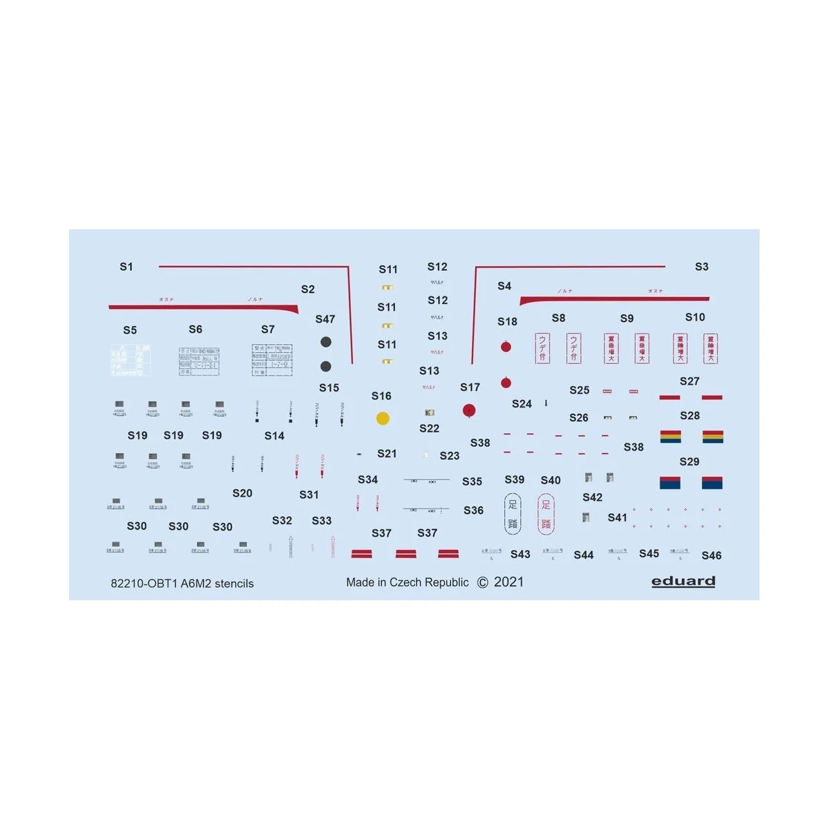 A6M2 stencils 1/48 EDUARD, 1/48 - Eduard Accessories D48098