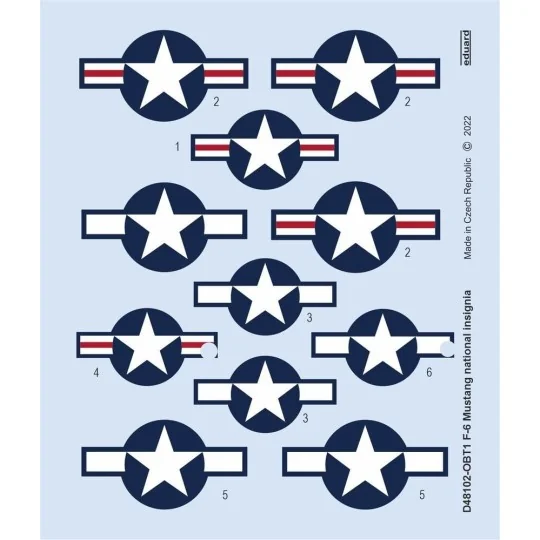 F-6 Mustang national insignia for EDUARD, 1/48 - Eduard Accessories...