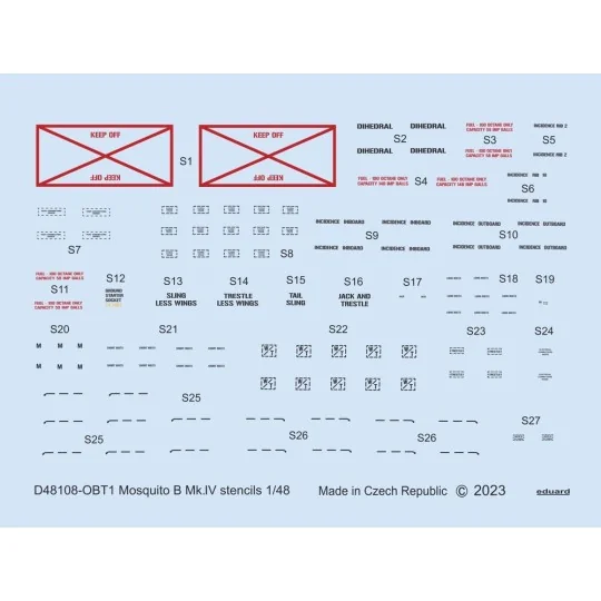 Mosquito B Mk.IV stencils for TAMIYA/REVELL - Eduard Accessories D4...