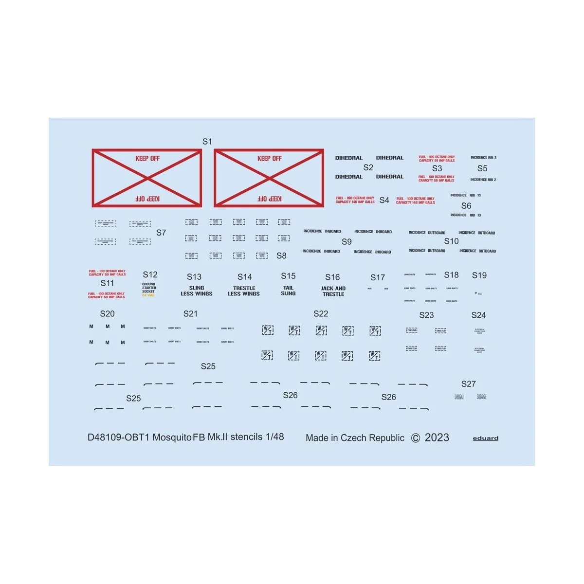 Mosquito FB Mk.II stencils 1/48 for TAMIYA, 1/48 - Eduard Accessori...