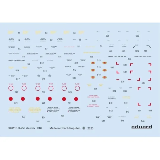 B-25J stencils 1/48 HKM, 1/48 - Eduard Accessories D48110