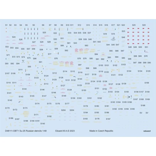 Su-25 Russian stencils 1/48 ZVEZDA - Eduard Accessories D48111