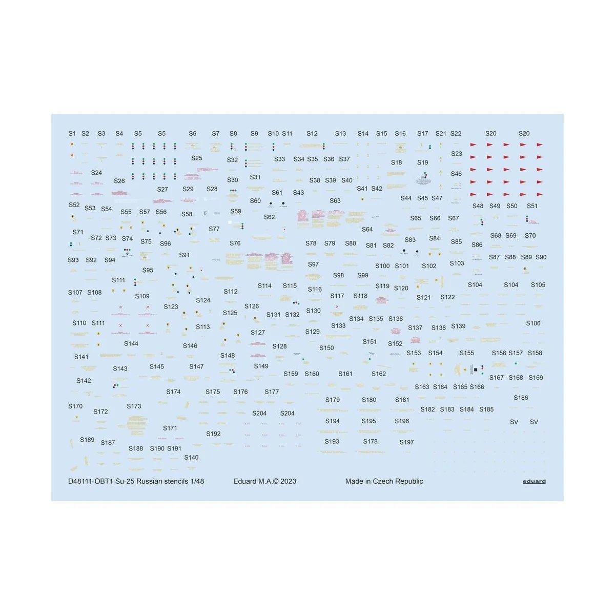 Su-25 Russian stencils 1/48 ZVEZDA, 1/48 - Eduard Accessories D48111