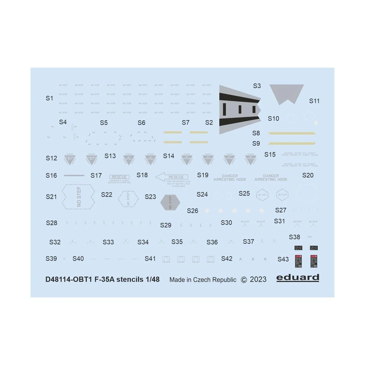 F-35A stencils, 1/48 - Eduard Accessories D48114