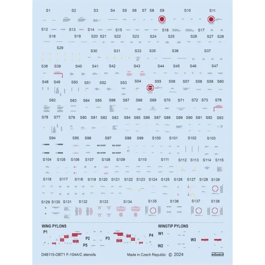 F-104A/C stencils 1/48 KINETIC, 1/48 - Eduard Accessories D48115