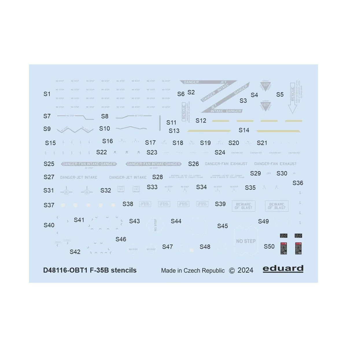 F-35B stencils, 1/48 - Eduard Accessories D48116 F-35B stencils, 1/48 - Eduard Accessories D48116