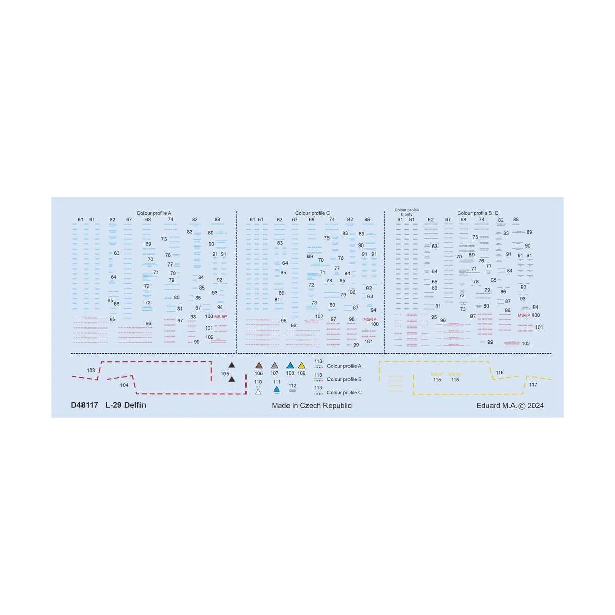 L-29 stencils 1/48 - Eduard Accessories D48117