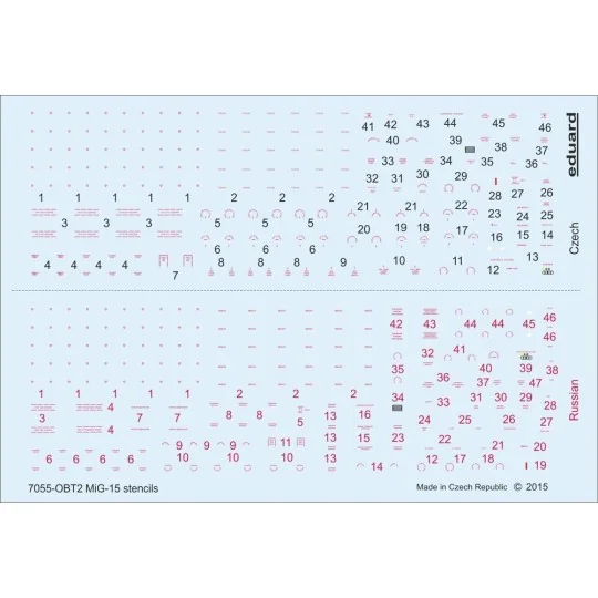 MiG-15/ MiG-15bis stencils for Eduard - Eduard Accessories D72007
