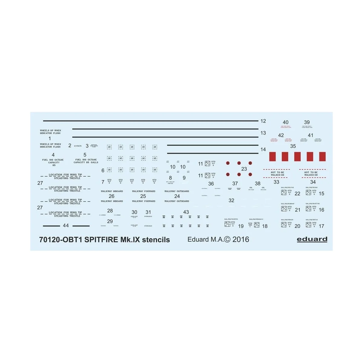 Spitfire Mk.IX stencils for Eduard - Eduard Accessories D72008