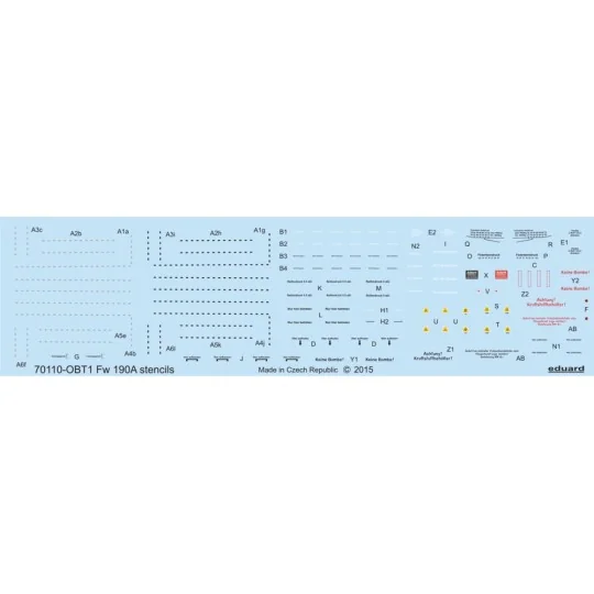 Fw 190A stencils for Eduard - Eduard Accessories D72009