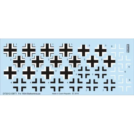 Fw 190A Balkenkreuze for Eduard, 1/72 - Eduard Accessories D72012