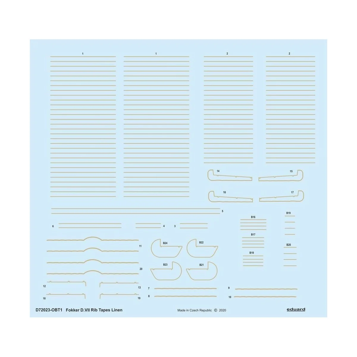 Fokker D.VII rib tapes linen for Eduard - Eduard Accessories D72023