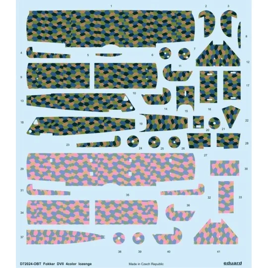 Fokker D.VII 4color lozenge for Eduard, 1/72 - Eduard Accessories D...