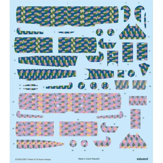 Fokker D.VII 5color lozenge for Eduard - Eduard Accessories D72025