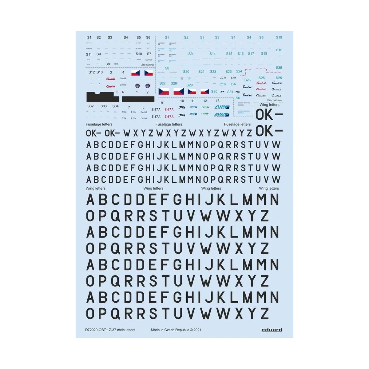 Z-37 stencils, code letters & labels for Eduard, 1/72 - Eduard Acce...