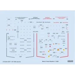 Bf 109E stencils 1/72 for SPECIAL HOBBY/TAMIYA/AIRFIX - Eduard Acce...