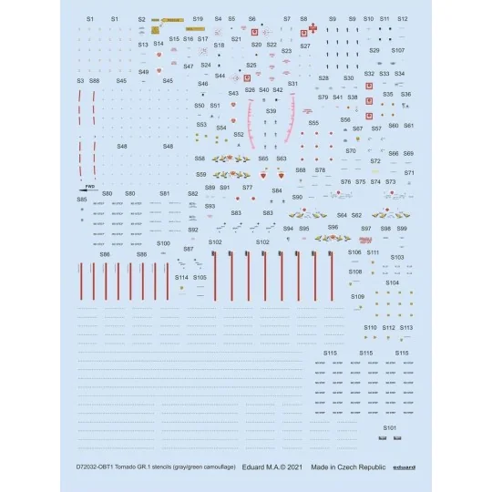 Tornado GR.1 stencils (gray/green camouflage) 1/72 for REVELL - Edu...
