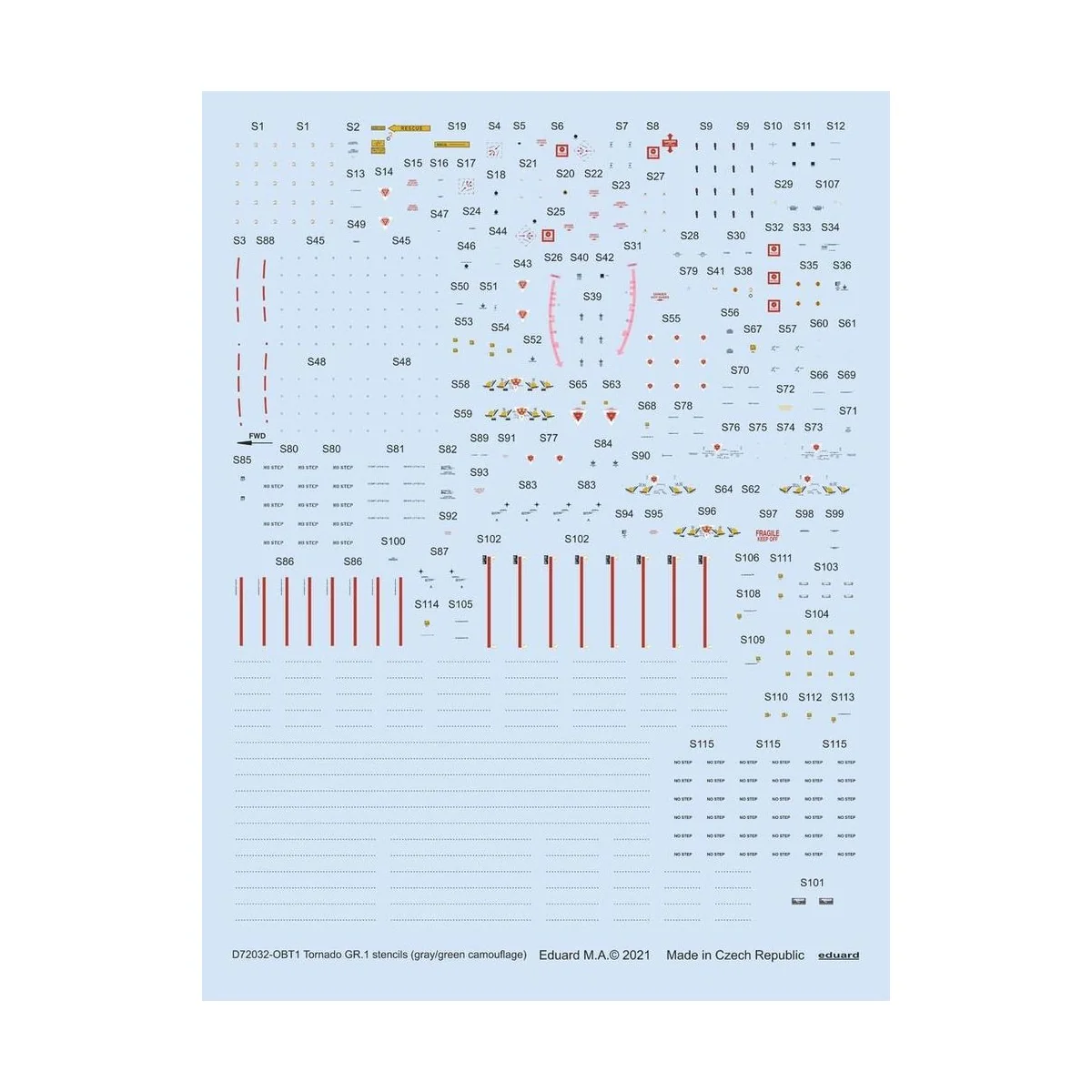 Tornado GR.1 stencils (gray/green camouflage) 1/72 for REVELL - Edu...