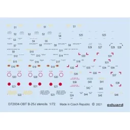 B-25J stencils 1/72 for HASEGAWA/REVELL - Eduard Accessories D72034
