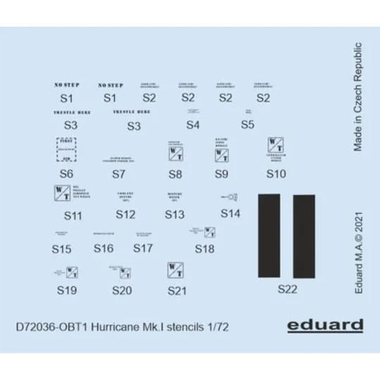 Hurricane Mk.I stencils for ARMA HOBBY/REVELL/AIRFIX, 1/72 - Eduard... Hurricane Mk.I stencils for ARMA HOBBY/REVELL/AIRFIX, 1/72 - Eduard...